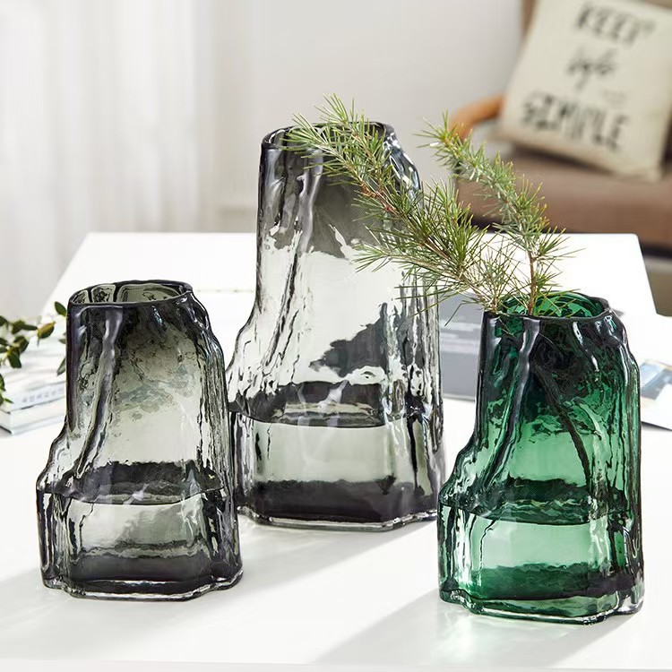 中国風の人工ロッカリーガラスのステンドグラス花瓶